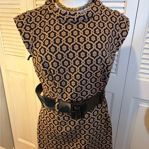 Nine West Dresses & Skirts - Nine West Black and Tan Geometric Midi Dress